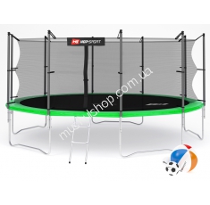 Батут Hop-Sport 16 ft green внутренняя сетка. Магазин Muskulshop