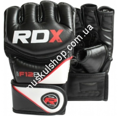 Перчатки ММА RDX Rex Leather Black. Магазин Muskulshop