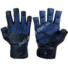 Перчатки Harbinger BioForm Black-Blue 131022. Магазин Muskulshop