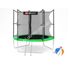Батут Hop-Sport 8 ft green внутренняя сетка. Магазин Muskulshop